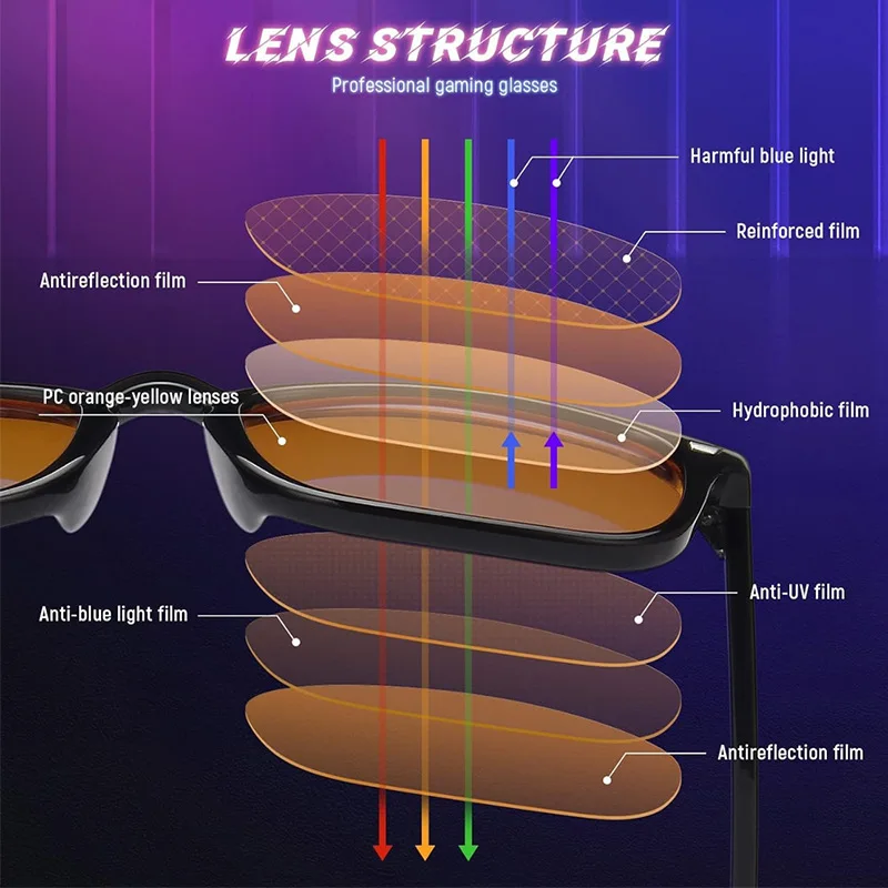 Gaming Glasses Tinted - Модные очки с защитой от синего